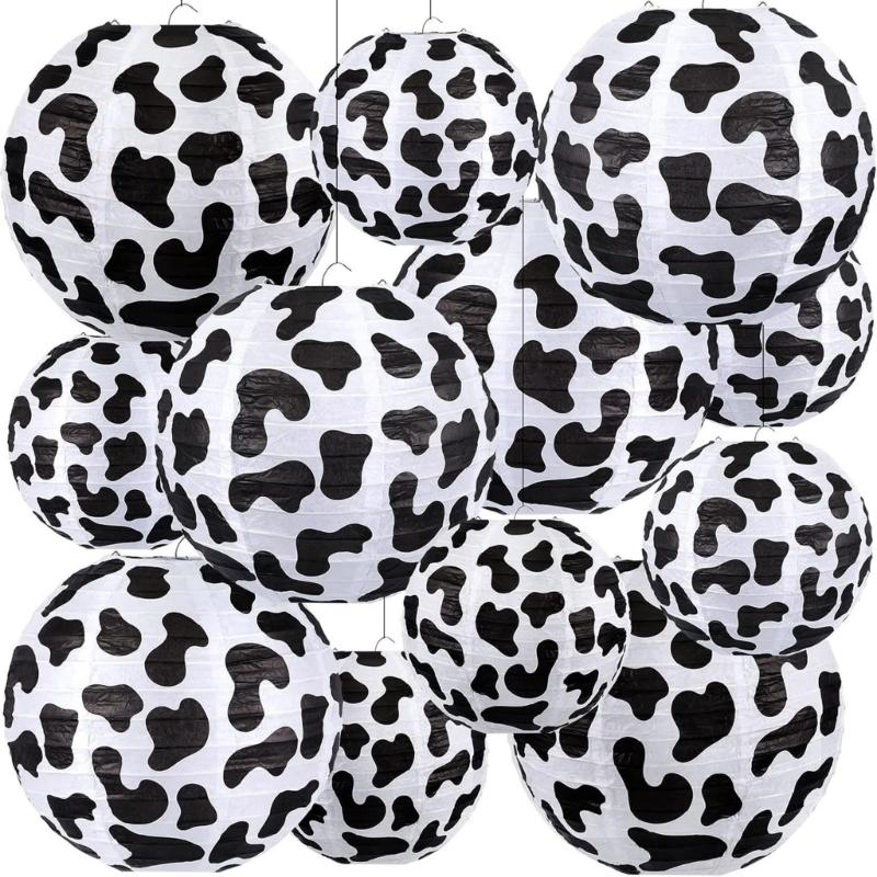 10PCS Decorative Paper Lanterns Cow Shape Farm Hanging Lanterns Suitable for Weddings Birthdays and Festival Atmosphere