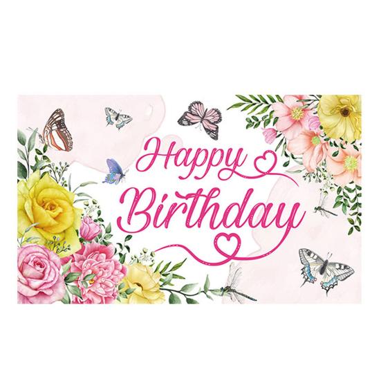 Happy Birthday Banner Hintergrund, Party Foto Hintergrundtuch für Feier, Girlande Flaggen Dekoration für Kinder Frauen, Happy Birthday Zubehör