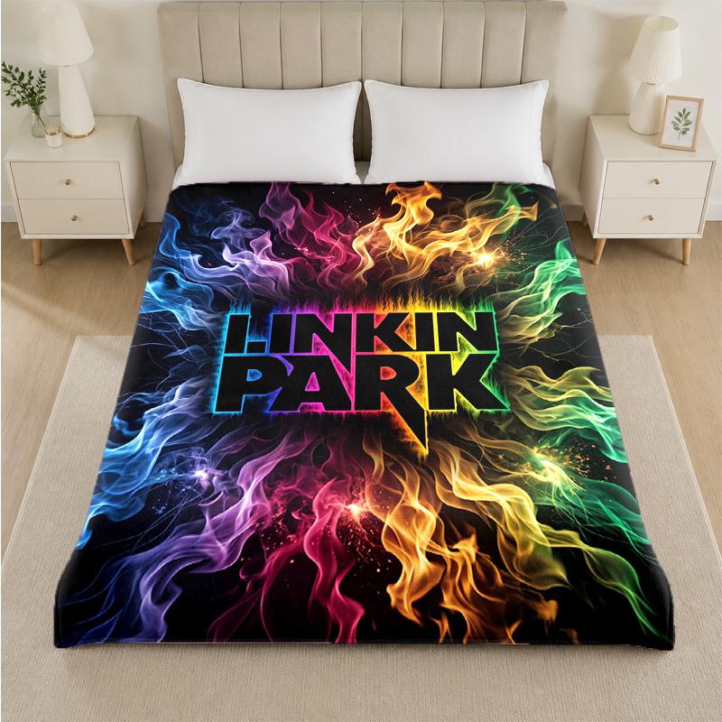 Linkin Park Druck Flanelldecke Gemütliche Leichte Plüschdecke für Bett Sofa Haushalt