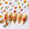 3pcs Stickers Autumn Winter Dry Red Gold Brown Maples Leaves Nail Art Decals Stickers For Nails Art Manicures Tips Decorations