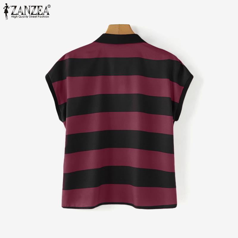 ZANZEA Dámská letní tílka bez rukávů s klopou a pruhy