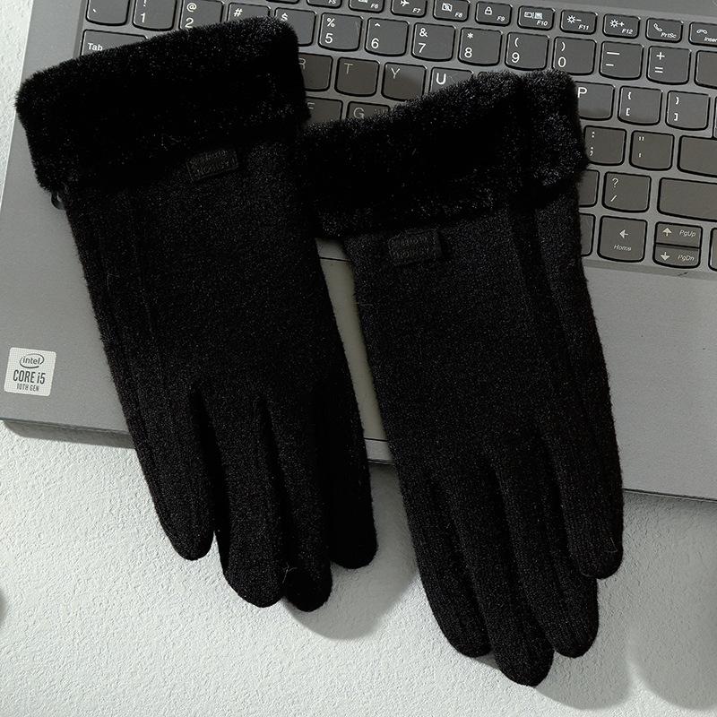 

Новые теплые перчатки на осень и зиму, женские, с пальцами, с бархатной подкладкой, кашемировые, студенческие, для защиты рук от замерзания и холода, для вождения и езды на велосипеде. average size