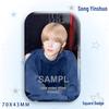Stone Song Bajiji Laser Square Badge: Star Idol Brooch Pendant