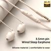 Écouteur filaire 3,5 mm Écouteur filaire pour le sommeil Intra-auriculaire Écouteur en silicone souple Casque filaire avec micro Basse HiFi Stéréo Écouteur