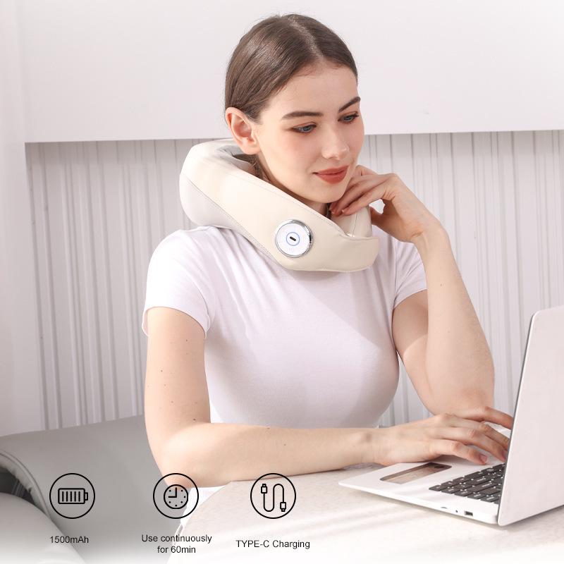 Portable Neck and Shoulder Kneading Massager with Heat Therapy