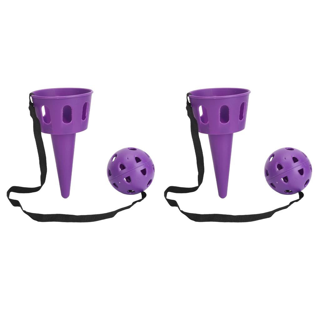 2 Set Catch A Ball Set Plastic Matte Surface Stable Grip Throw and Catch Ball for Reflexivity