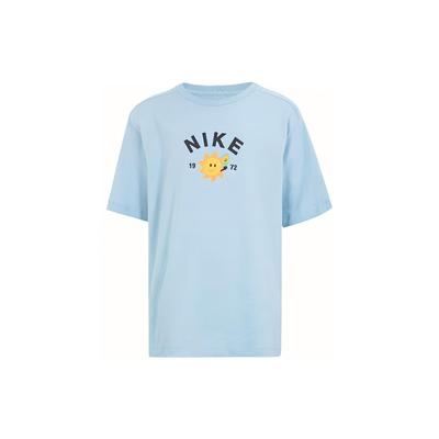 Kurzarm T-Shirt Buchstabenprint Rundhals Pullover Kinder Tops Hellblau FJ7236-483