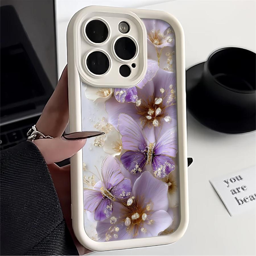 Black Butterfly Pattern Case for iPhone 17 Pro Max 11 16 17e Air 13 12 Pro 14 15 Plus Phone Cover
