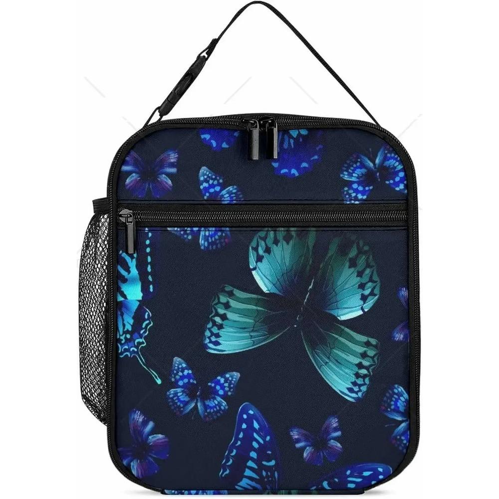 Insulated Purple Butterfly Lunch Bag - Reusable Cooler Tote for Women/Men - Waterproof & Leakproof - Lunch Box for Picnic Office