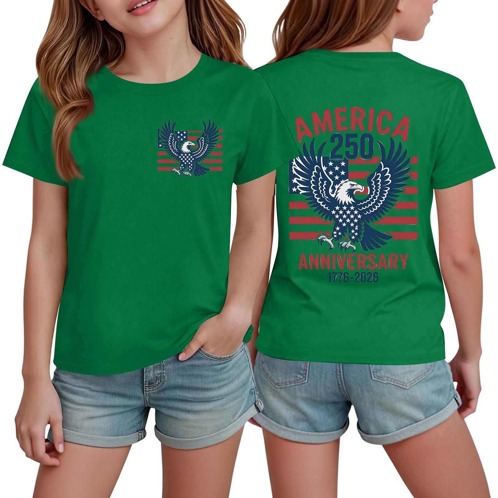 Boys And Girls Printed Fashion Casual Short-Sleeve T-Shirts 110 зелёный