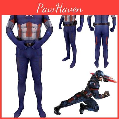 Ve Hafif Avengers Kaptan Amerika Steve Rogers Zentai Kostüm Takımı**