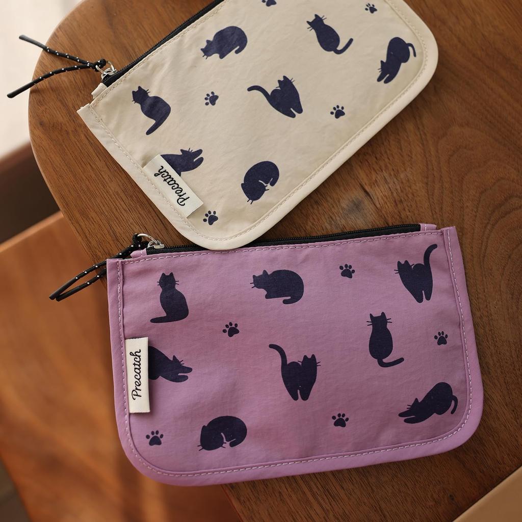 Precatch Small Storage Miscellaneous Coin Card Cute Cat Mini Key Pouch Pouch, Goods, Purse, Holder, Lightweight, Pattern, Travel, Portable, Storage,