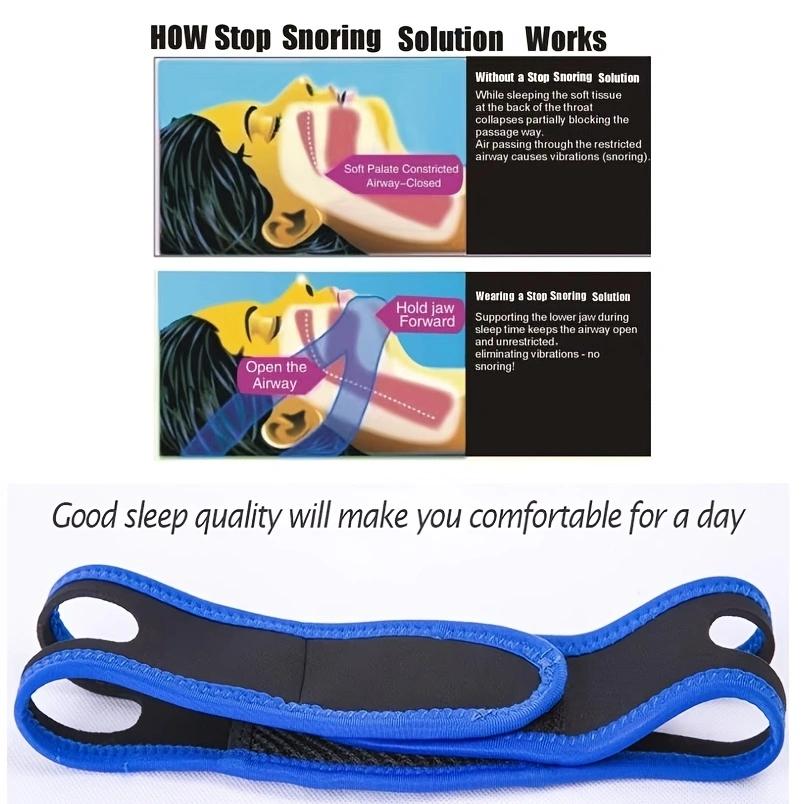 Adjustable Anti Snore Belt for Snoring Relief Breathable Chin Strap Night Sleeping Aid Jaw Support Men Women Snoring Protection