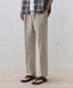 DRAW FIT Single-Pleat Elastic Linen Tapered Slacks [Oatmeal]
