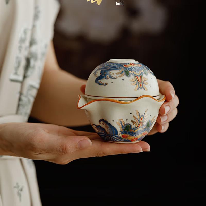 Qunrong Guochao Portable Ceramic Tea Set