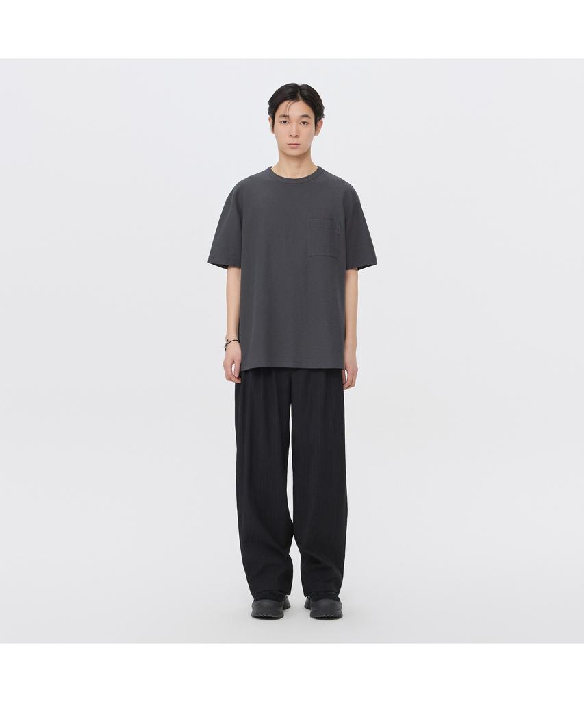 Keoseuuteommellou Navy Loose Fit Tucked Pleats Pants Cwpam26432Nyd