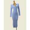 Australian Brand Polo Collar Silm Sheath Dress Foreign Trade Original Order Knitting Dress