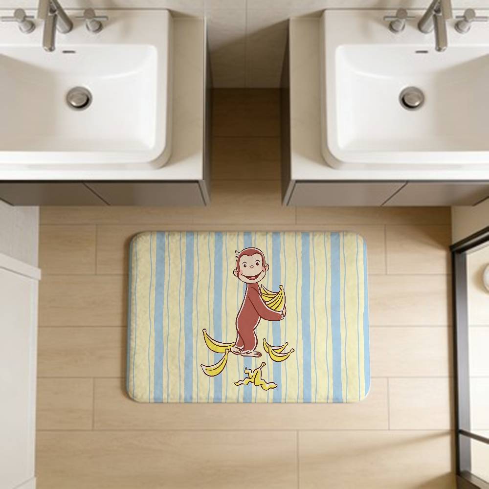 MONKEY CARTOON C-Curious GeorgeS Bath Mat Nordic Style Home Doormat Bathroom-Toilet Mats Bedroom Welcome Doormat