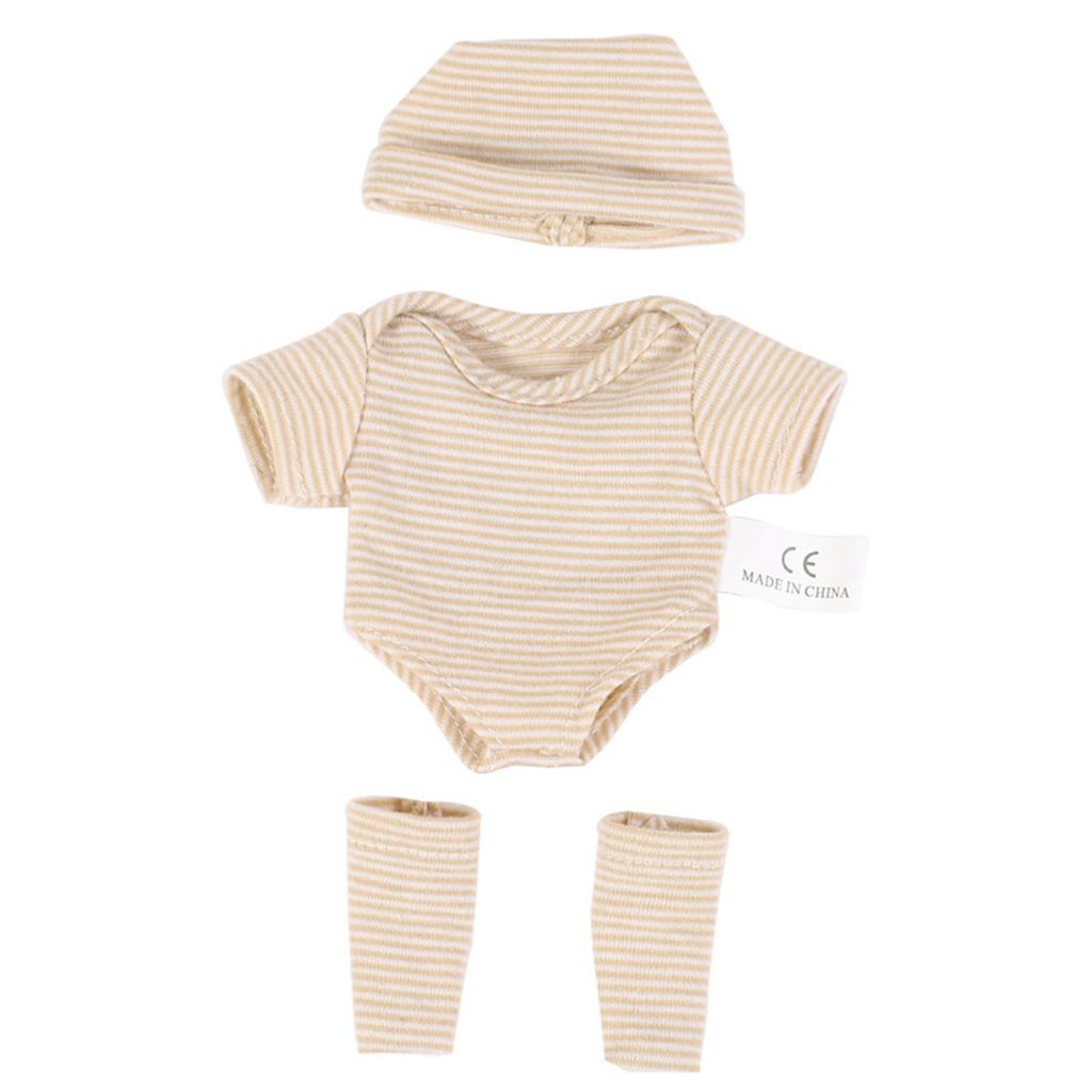 Baby Doll Hat&Rompers&Leg Warmer Set Girl Doll 7.87 Inch Matching Clothes Sweet Style Cute Costume Set for Children