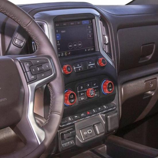 For Chevy Silverado 19+Tahoe 21+ Console Radio AC Switch Button Knob Trim Rings