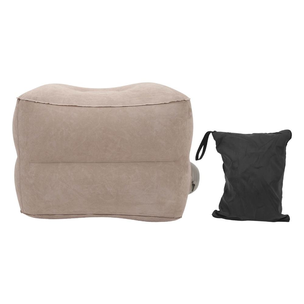 PVC Flocking Foot Rest Pillow Two Layer Reducing Fatigue Pillow Inflatable Foot Pillow  Office Use