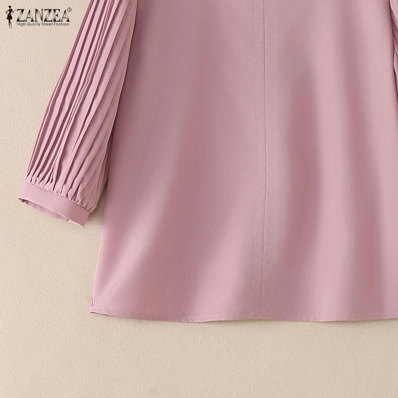 ZANZEA Women Square Collar Solid Color Loose Casual 3/4 Sleeve Blouse