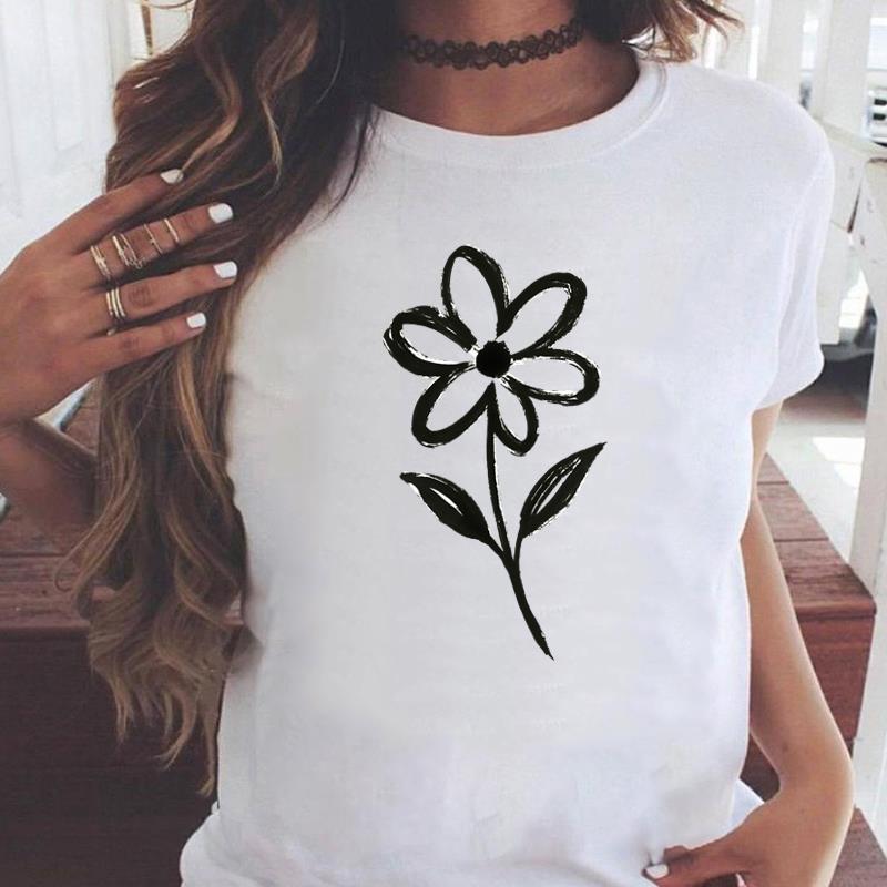 (Asian Size) Women's Top Print O-neck butterfly trend Short Sleeve T-shirts Fashion Female Casual T Clothing Graphic Tee