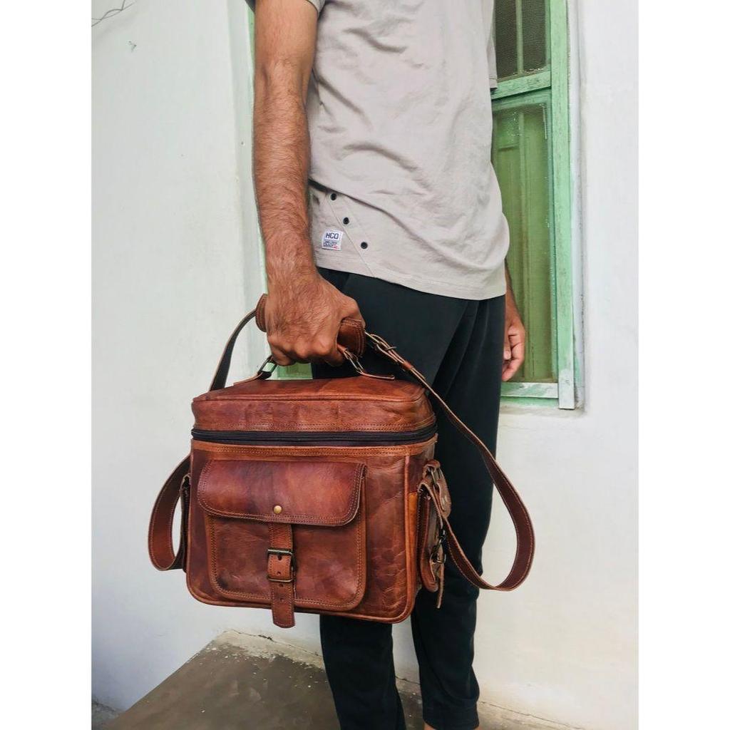 Handmade Leather Camera Bag, Leather Messenger Shoulder Travel Camera Case, DSLR Sony Nikon Cannon Photography Bag, Best Gift