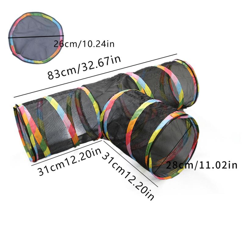 Portable Outdoor Mesh Cat Enclosure Play Tent With Tunnels Foldable Pet Maze Channel Toy Pet Training Channel Toy Pet Supplies