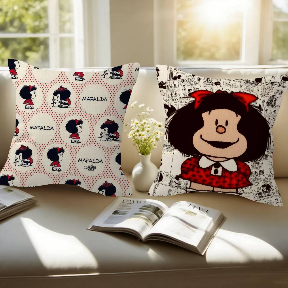 Cute Cartoon M-Mafalda   Pillow Cover for Bedroom Room and Living Room Sofa Decorative Cushion Cover
