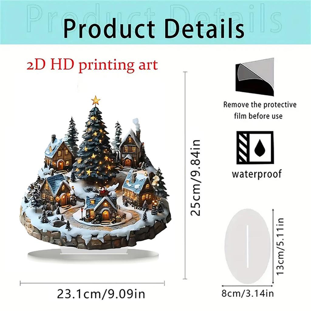 Christmas House Decoration Acrylic Forest Village Holiday Table Ornaments for Party