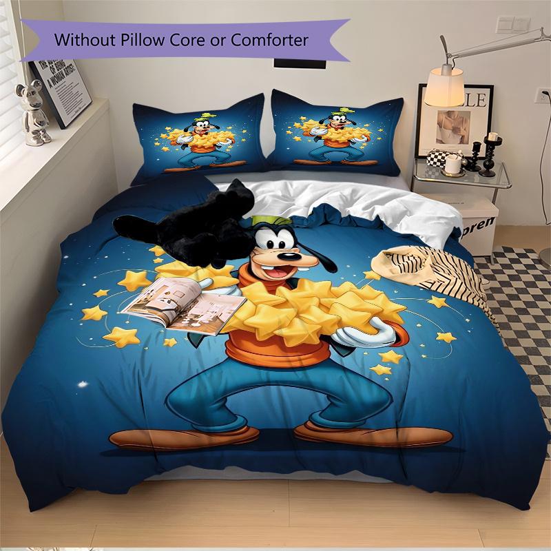 3pcs Goofy Stars Printed Bedding Set, Soft and Comfortable Quilt Cover for Bedroom S056