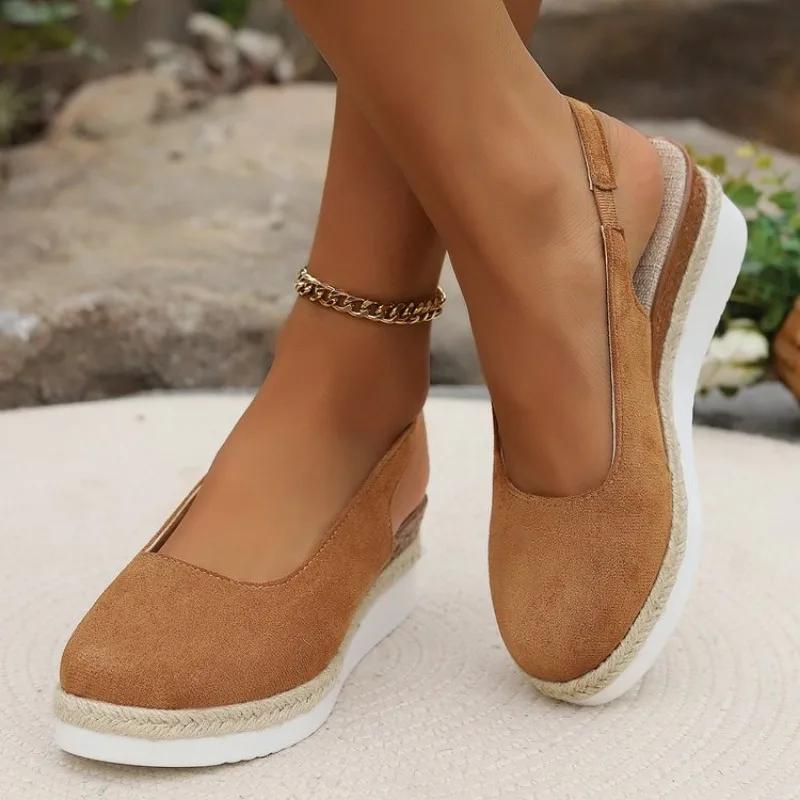 Sandalias De Muje Summer Women Plain Wedge Sandals Bohemian Handmade Ladies Casual Comfortable Espadrilles Platform Pumps Shoes