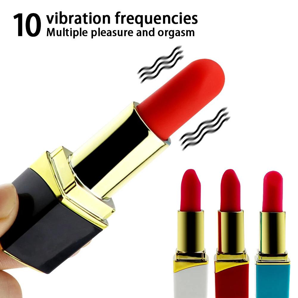 Mini Magnetic Charging Sex Toys Lipstick Oscillator Female 10-Frequency Vibration Massager Masturbation Device Adult Products