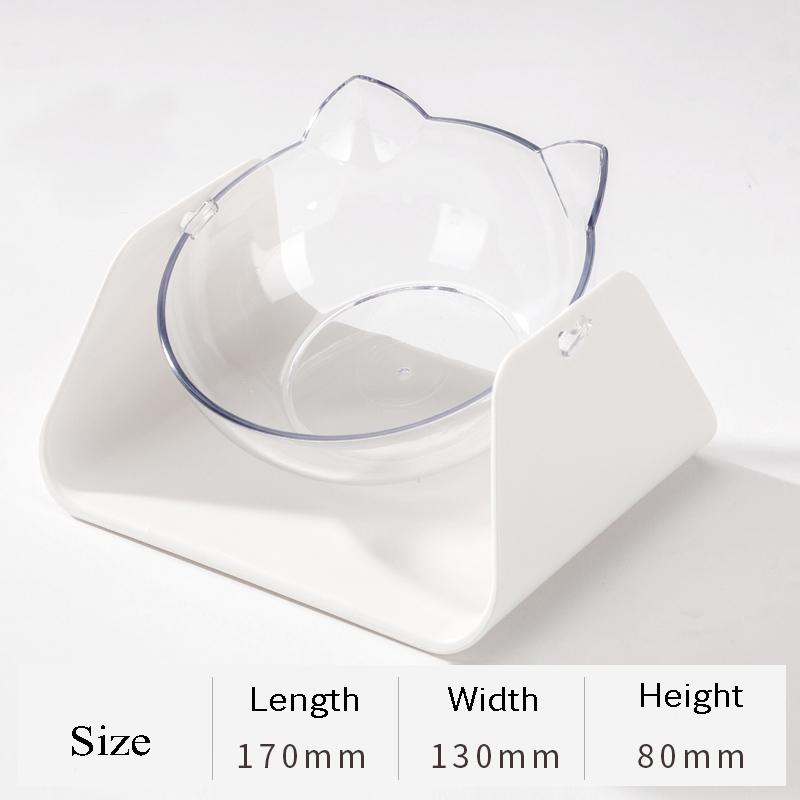 

4 Color Adjustable Pet Cat Bowls for Cats Transparent Cat Water Food Bowl Pets Products for Mascota Drinking Eating gamelle chat M-17x13x8cm белый