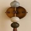 Handmade Marble Wall Sconce Set of Two Leather & Brushed Gold Brass Sconces Modern Marble Lighting