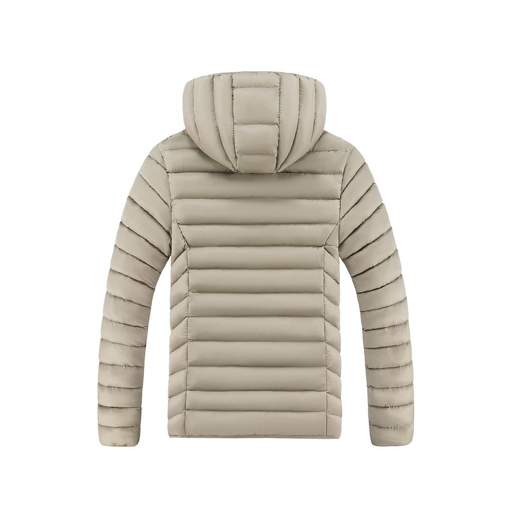 Uformell Herre Bomullsjakke Hette Vindtett Vinter Daglig