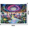Leofanger Blacklight Galaxy Space Tapestry Colorful Starry Sky Tapestry UV Reactive Neon Plant Floral Wall Tapestries Trippy Mountain Tapestries Wall