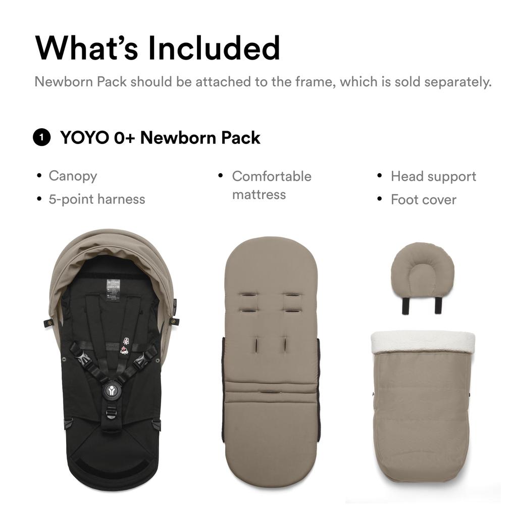 Stokke (Official) YOYO Newborn Pack for Strollers (0-6 Months), Type A, Taupe (Sold Separately)