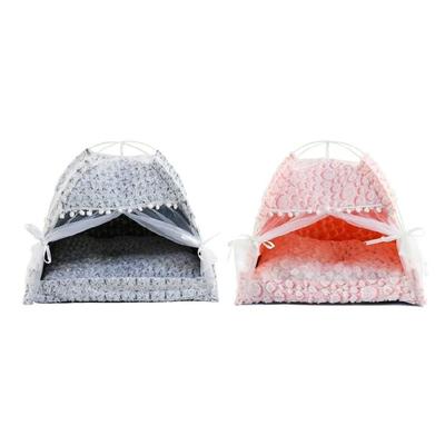 Plushie Pet Tent Bed for Kitten Dogs Easy To Assemble and Clean Perfectly for Home Pet Sleep Bed