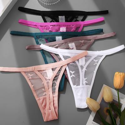 5 Teile/satz frauen Spitze Tanga Höschen Atmungs Weibliche Unterwäsche Sexy Spitze Intime Dessous Set