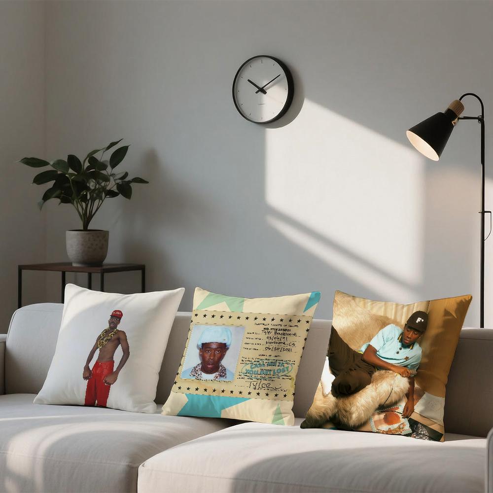 Rapper T-Tyler-ES The C-Creator cushion cover Square Sofa Cushion Cover Casual Skin-Friendly Comfortable Pillow Cover