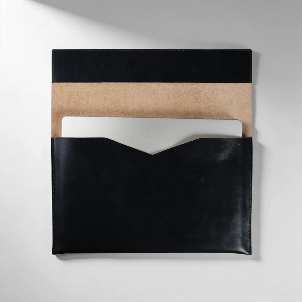 Genuine Leather Waxed Oil Texture Laptop Case for MacBook Pro 14 16 M5 M4 New Business Simple Cowhide Full Coverage Shockproof Protective Cover