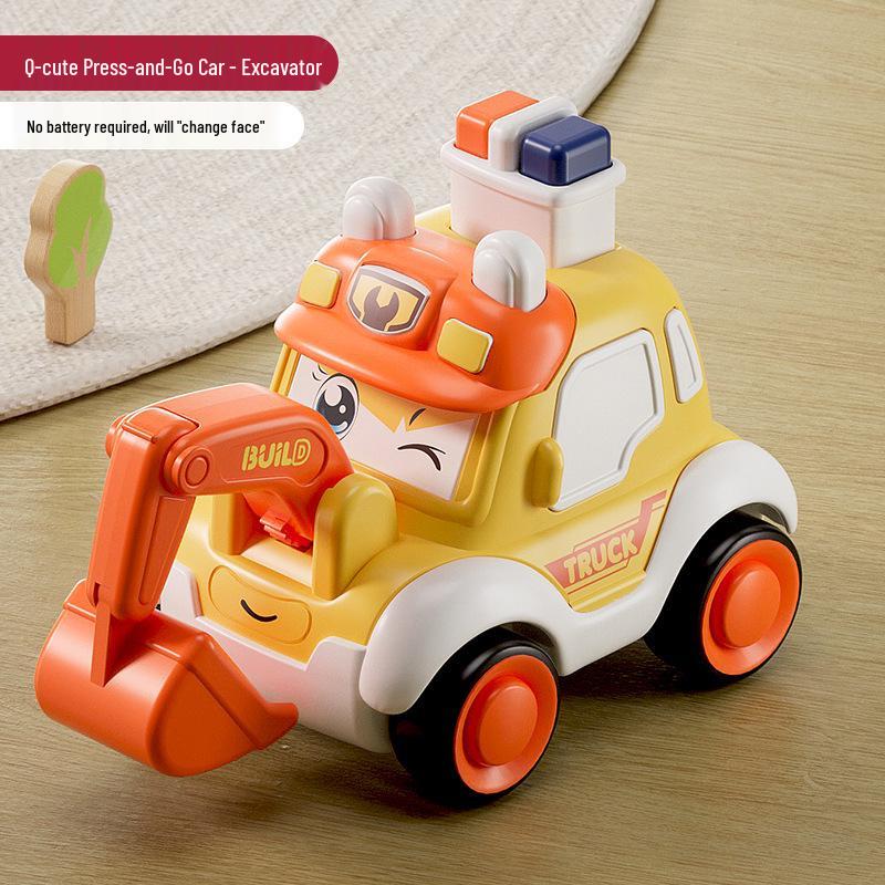 Adorable Boys' Toy Cars: Ambulance & Police Car Set - Durable, Cartoon-Style for Ages 3-4