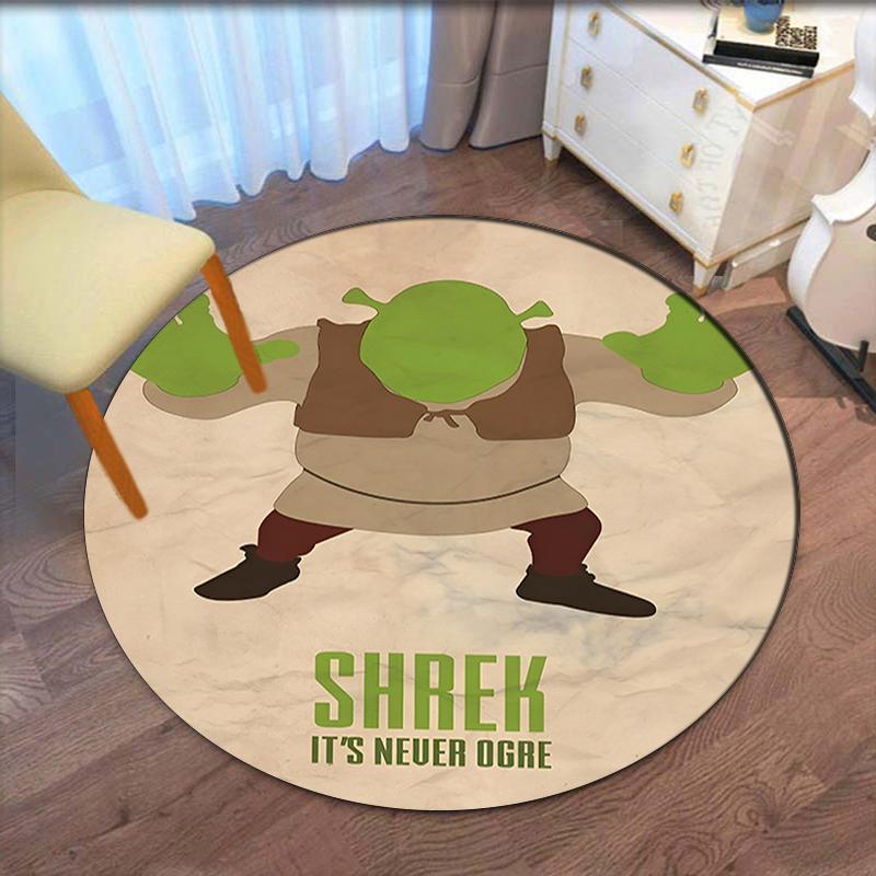 Shrek Baskılı Yuvarlak Halı Kilim Sandalye Halısı Alan Halısı Giriş Kapı Paspasları, Ofis Sandalyesi Oturma Odası Yatak Odası Mutfak Odası İçin.