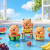 8pcsSet Simulation Fruit Capybara Figure Toy Mini Figurine Desktop Decoration Model Ornaments Toys Garden Home Desk Decor