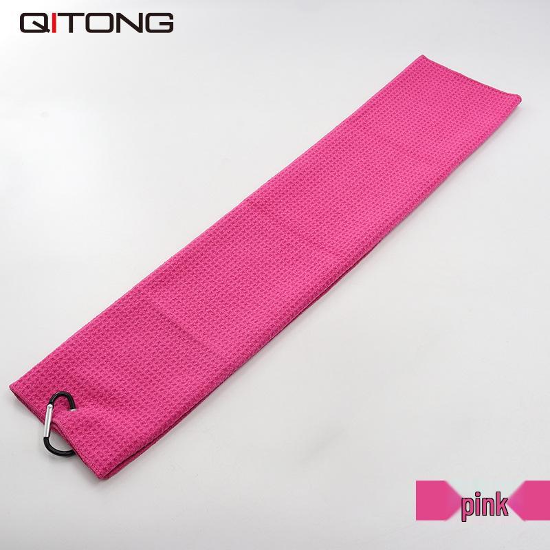 

Вышитое вафельное микрофибровое полотенце для гольфа с ананасом 30x30 (1 hole + carabiner hole) розы красного