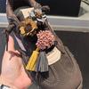 Autumn Winter New Shoe laces Charms for Sneakers Decorations DIY Tassel Shoe Charm flower shoe buckle Shoes Accessories 1Pcs