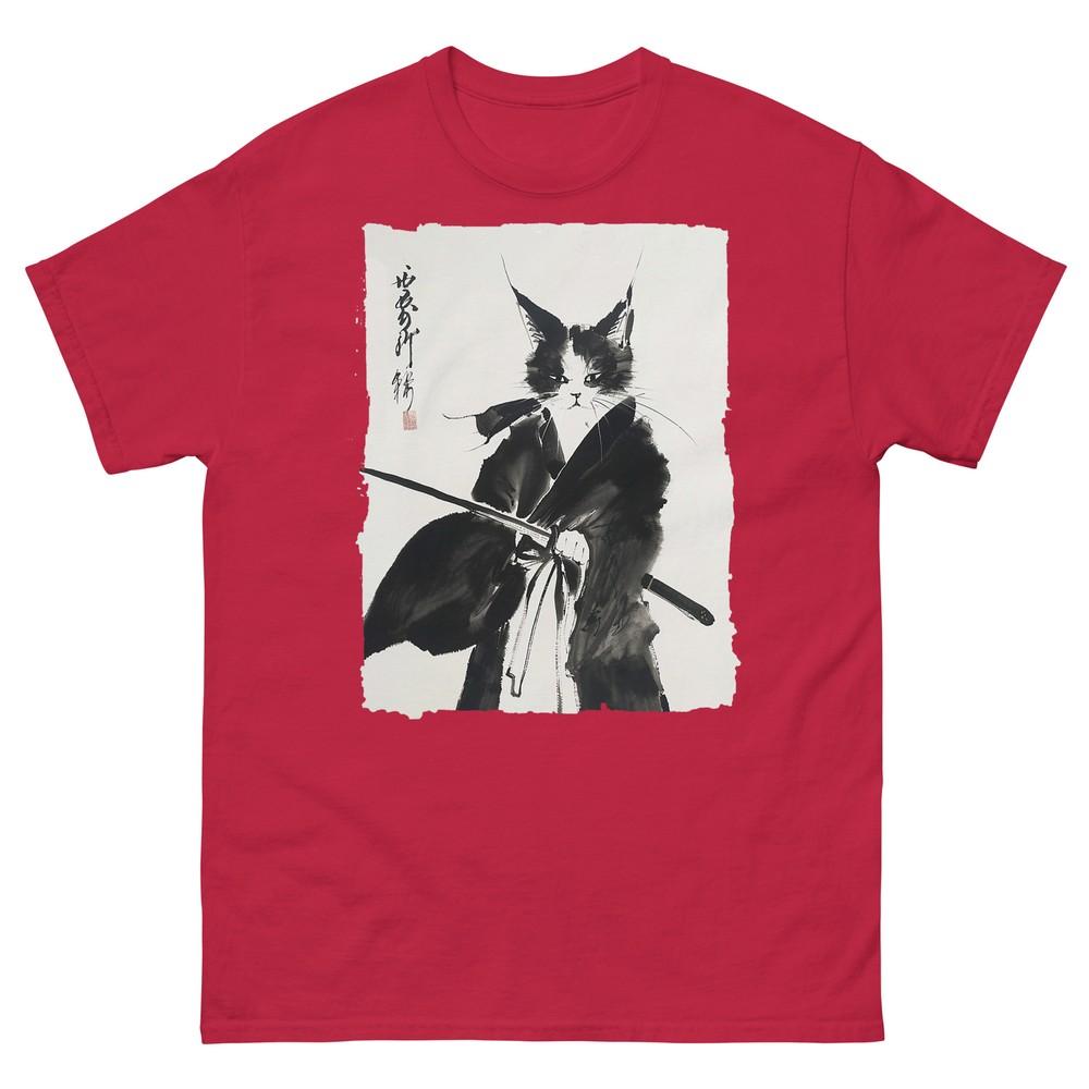Samurai Cat Vintage UkiyoE Warrior Art Graphic Cat Art TShirt