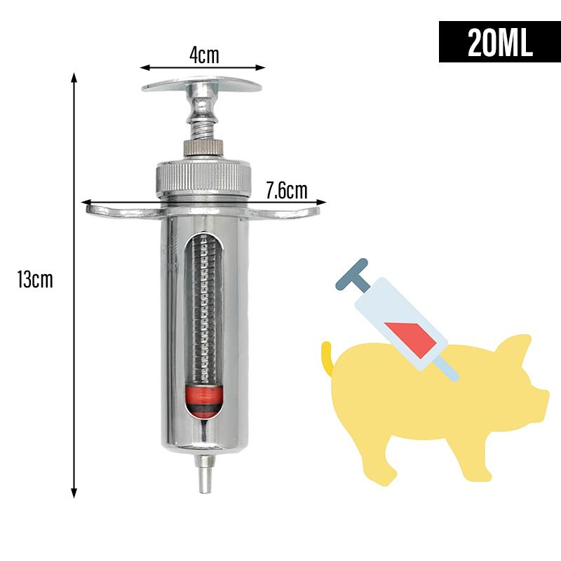 20ml 50ml Veterinary Syringes Metal Pig Cattle Sheep Injector with Needles Animal Veterinary Tools Livestock Medicine Feeder